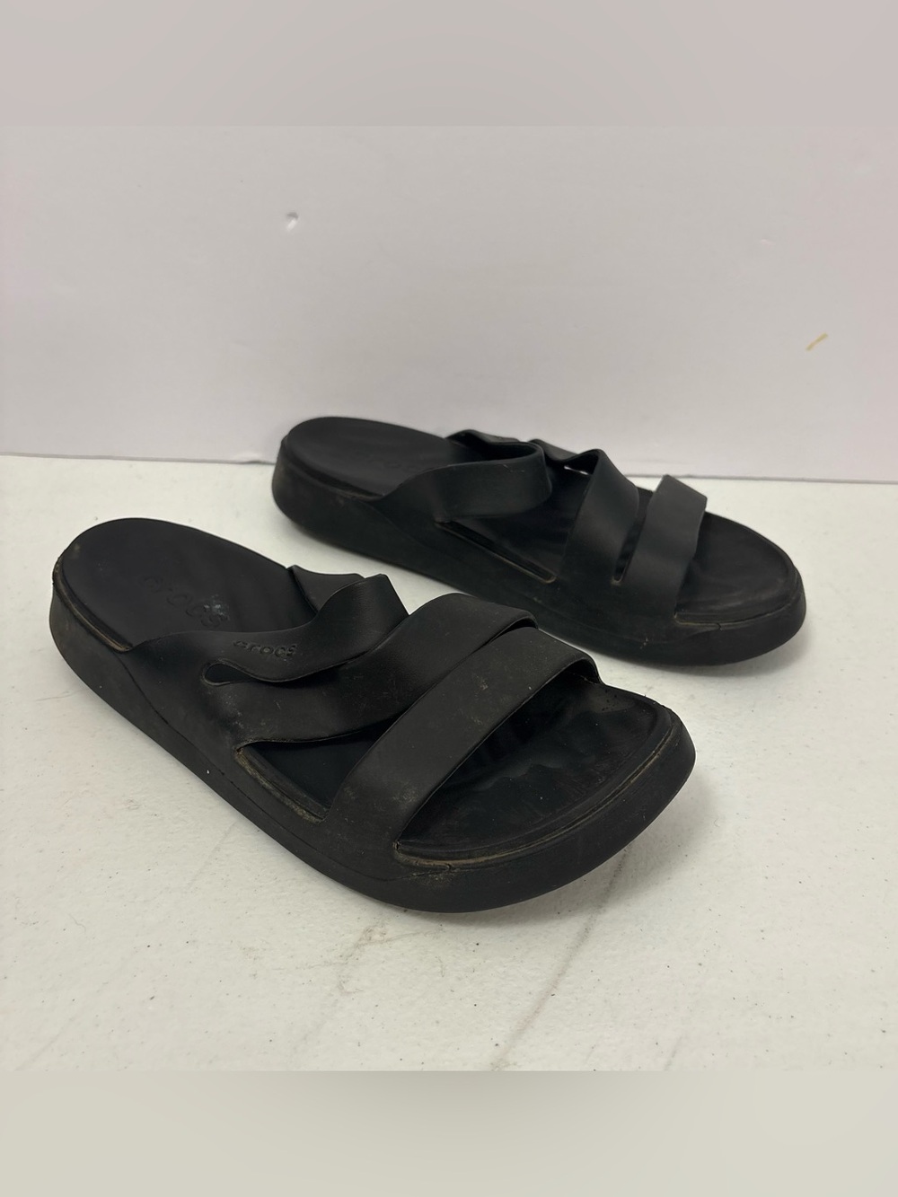 Crocs Getaway Strappy Sandals Womens 8 Viral Slides Waterproof Black